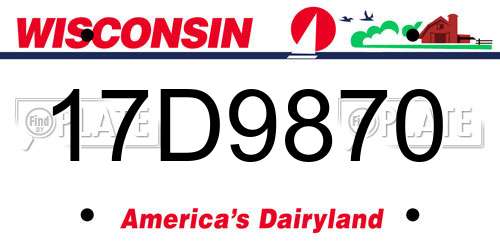 17D9870 Wisconsin License Plate