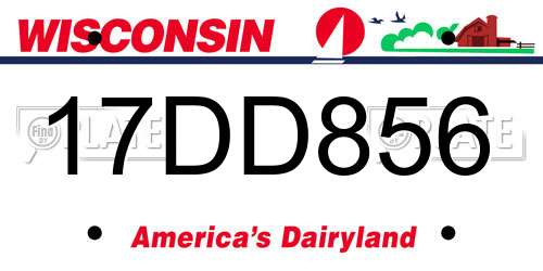 17DD856 Wisconsin License Plate