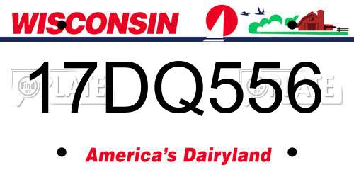 17DQ556 Wisconsin License Plate