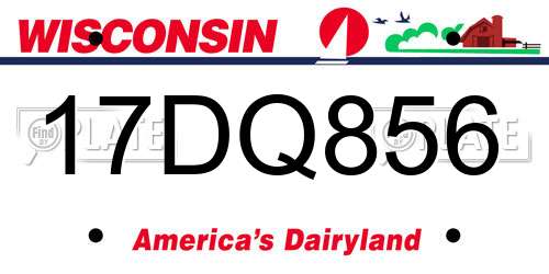 17DQ856 Wisconsin License Plate