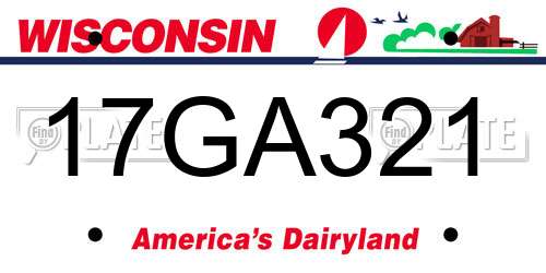 17GA321 Wisconsin License Plate