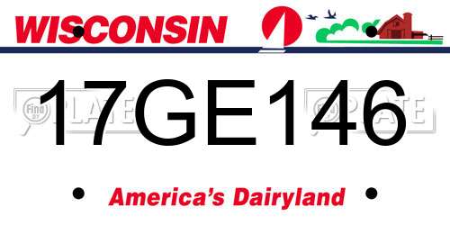 17GE146 Wisconsin License Plate