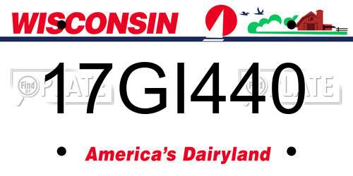 17GI440 Wisconsin License Plate