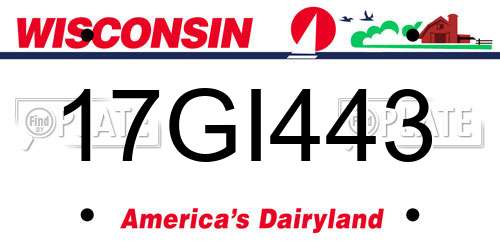 17GI443 Wisconsin License Plate