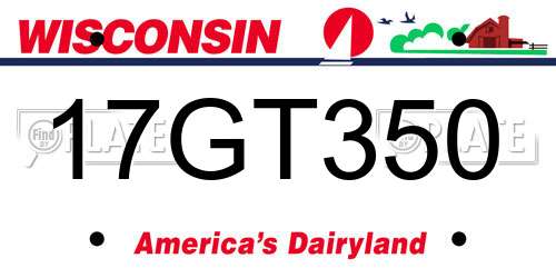 17GT350 Wisconsin License Plate