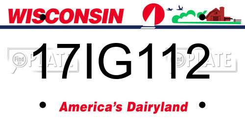 17IG112 Wisconsin License Plate
