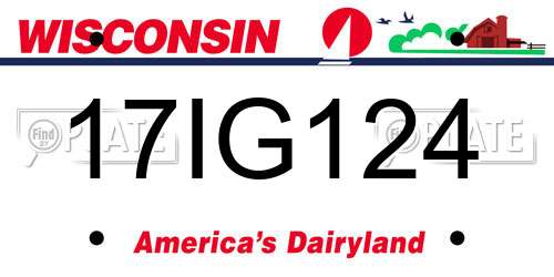 17IG124 Wisconsin License Plate