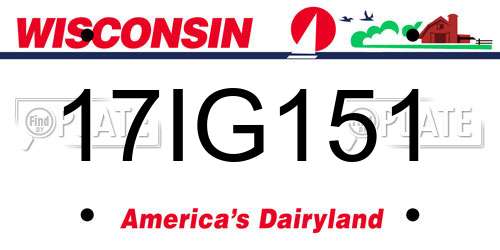 17IG151 Wisconsin License Plate