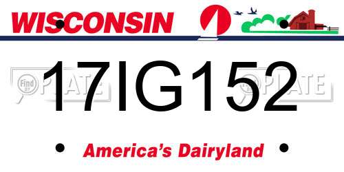 17IG152 Wisconsin License Plate