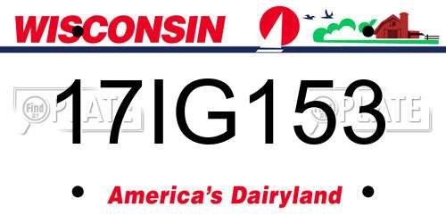 17IG153 Wisconsin License Plate