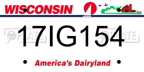 17IG154 Wisconsin License Plate