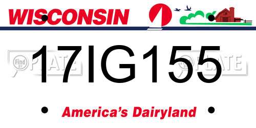 17IG155 Wisconsin License Plate