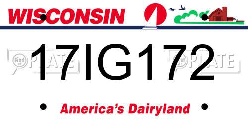 17IG172 Wisconsin License Plate