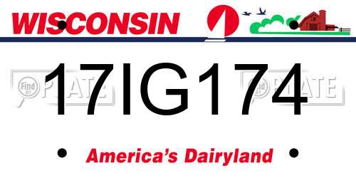 17IG174 Wisconsin License Plate