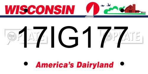 17IG177 Wisconsin License Plate
