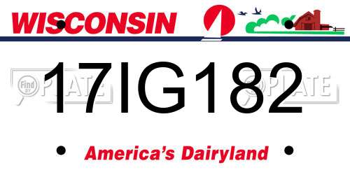 17IG182 Wisconsin License Plate