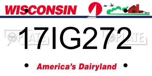 17IG272 Wisconsin License Plate