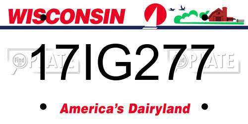 17IG277 Wisconsin License Plate