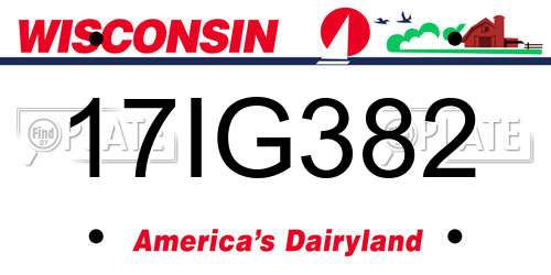17IG382 Wisconsin License Plate