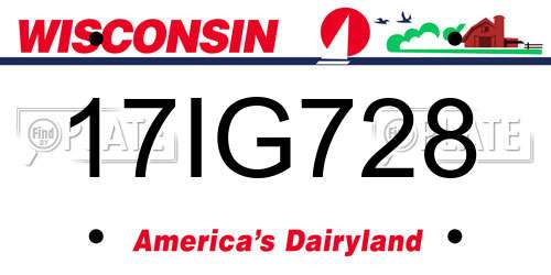 17IG728 Wisconsin License Plate