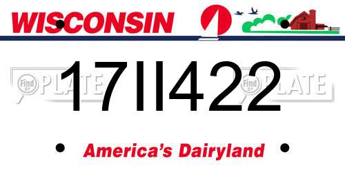 17II422 Wisconsin License Plate