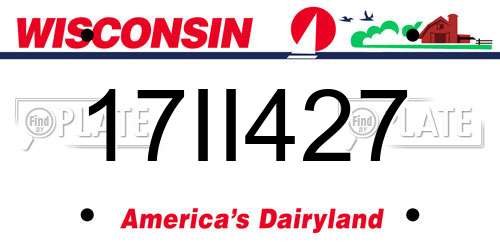 17II427 Wisconsin License Plate