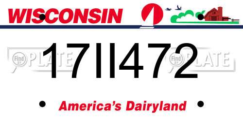 17II472 Wisconsin License Plate