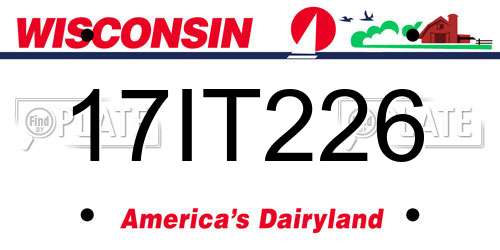 17IT226 Wisconsin License Plate