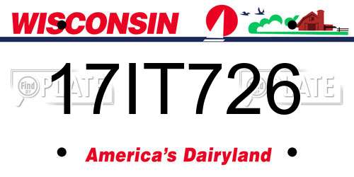17IT726 Wisconsin License Plate