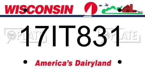 17IT831 Wisconsin License Plate