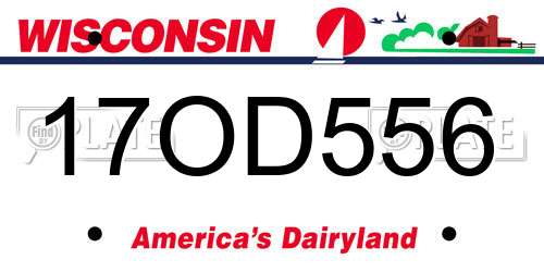17OD556 Wisconsin License Plate