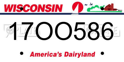 17OO586 Wisconsin License Plate