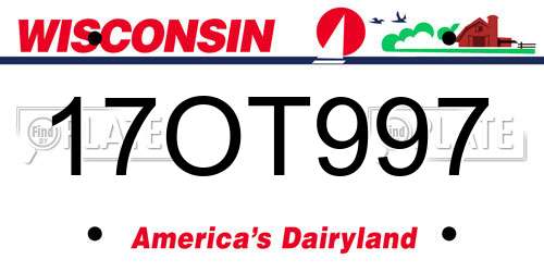 17OT997 Wisconsin License Plate