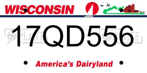 17QD556 Wisconsin License Plate