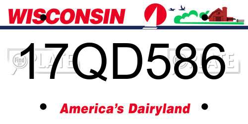 17QD586 Wisconsin License Plate