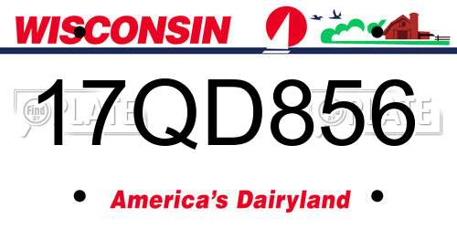 17QD856 Wisconsin License Plate