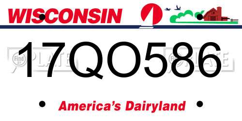 17QO586 Wisconsin License Plate