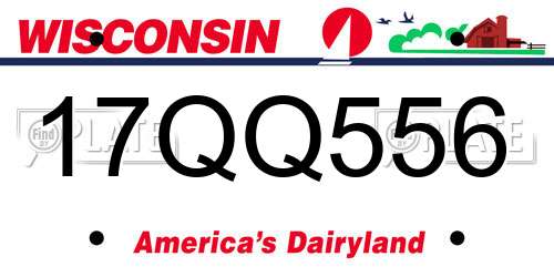 17QQ556 Wisconsin License Plate