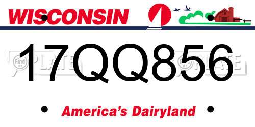 17QQ856 Wisconsin License Plate