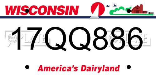 17QQ886 Wisconsin License Plate