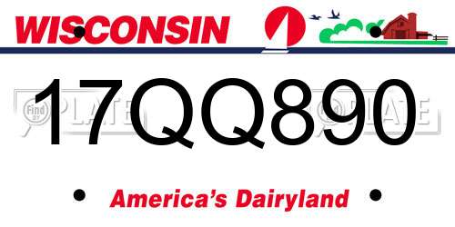 17QQ890 Wisconsin License Plate