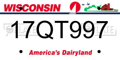 17QT997 Wisconsin License Plate