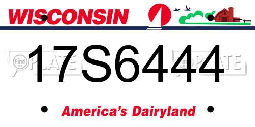 17S6444 Wisconsin License Plate