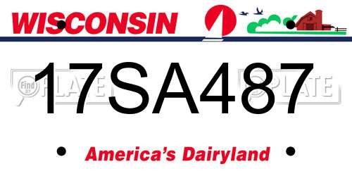 17SA487 Wisconsin License Plate