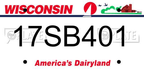 17SB401 Wisconsin License Plate