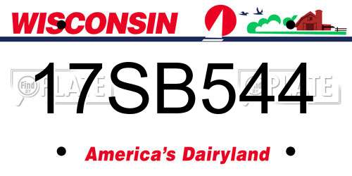 17SB544 Wisconsin License Plate