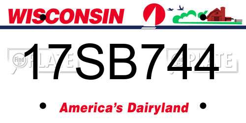 17SB744 Wisconsin License Plate