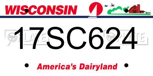 17SC624 Wisconsin License Plate