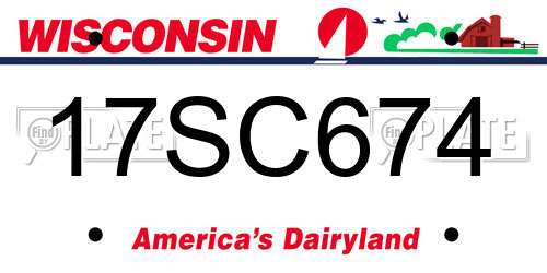 17SC674 Wisconsin License Plate