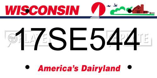 17SE544 Wisconsin License Plate